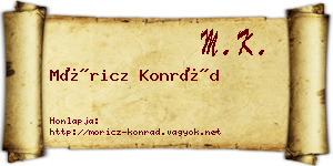 Móricz Konrád névjegykártya